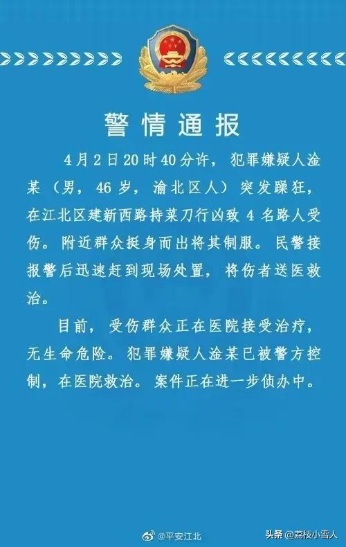 重庆高空抛菜刀事件，警方通报引发反思与警示